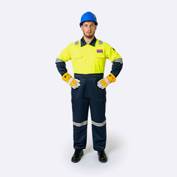 EN Standard Pure CottonFlame Retardant Color BlockJumpsuit