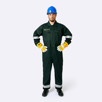 Solid Tone Modacrylic Cotton Aramid Flame & Static Resistant Coverall